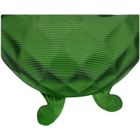 FENTON vintage signed threaded diamond optic glass bowl - Picture 3 of 9